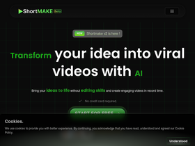 ShortMake - ShortMake is a tool that simplifies the process of creating viral videos.