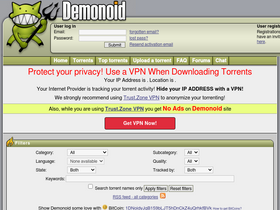 'demonoid.is' screenshot