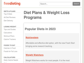 'freedieting.com' screenshot