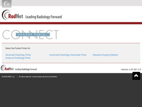 'myradnetpatientportal.com' screenshot