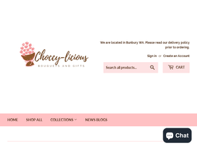 choccy-liciousbouquets.com.au homepage screenshot