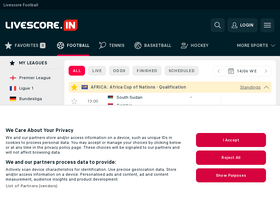 'livescore.in' screenshot