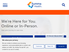 'summahealth.org' screenshot