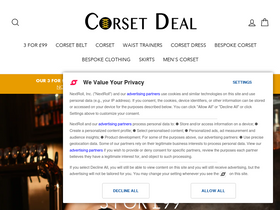 CORSETDEAL homepage screenshot