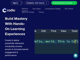 'codio.com' screenshot