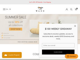 'wazofurniture.com' screenshot