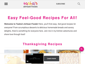 'tashasartisanfoods.com' screenshot