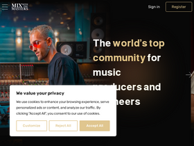 'mixwiththemasters.com' screenshot