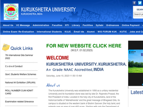 'kuk.ac.in' screenshot