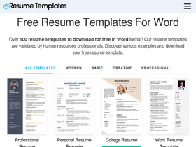 'my-resume-templates.com' screenshot