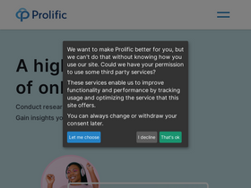 'prolific.co' screenshot