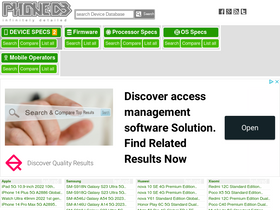 'phonedb.net' screenshot