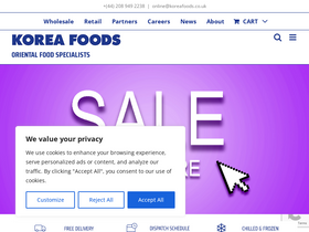 'koreafoods.co.uk' screenshot