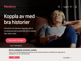 'nextory.se' screenshot