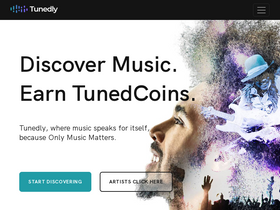 'tunedly.com' screenshot