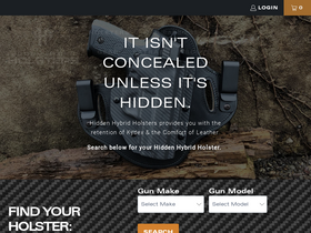 'hiddenhybridholsters.com' screenshot