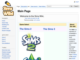 'simswiki.info' screenshot