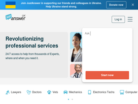 'justanswer.co.uk' screenshot