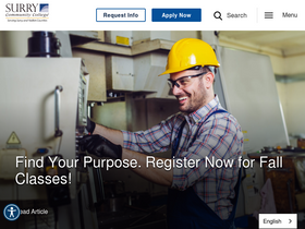 'surry.edu' screenshot