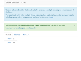 'swarmsim.com' screenshot