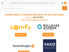 blindshadeparts.com homepage screenshot