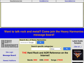 'heavyharmonies.com' screenshot