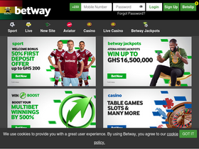 'betway.com.gh' screenshot