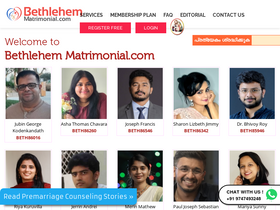 'bethlehemmatrimonial.com' screenshot