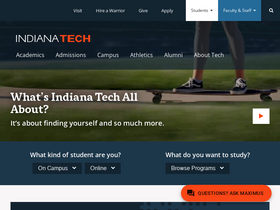 'indianatech.edu' screenshot