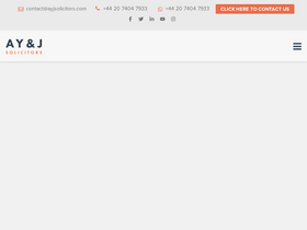 'ayjsolicitors.com' screenshot