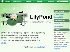 'lilypond.org' screenshot