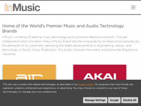 'inmusicbrands.com' screenshot