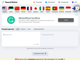 'neuralwriter.com' screenshot