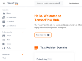 'tfhub.dev' screenshot