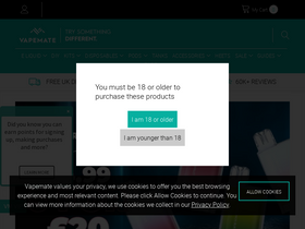 'vapemate.co.uk' screenshot