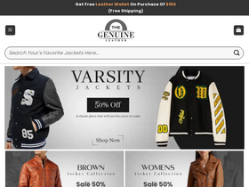 'thegenuineleather.com' screenshot