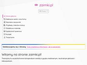 'zaimki.pl' screenshot