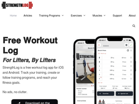 'strengthlog.com' screenshot