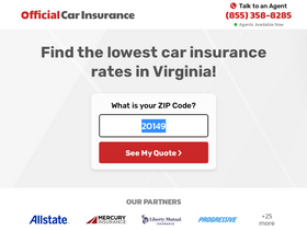 'officialcarinsurance.com' screenshot