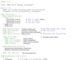 'yaml.org' screenshot