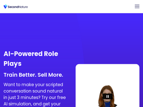 Second Nature AI - Revolutionize sales training with AI-powered role-play and personalized analytics.