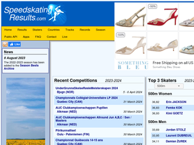 'speedskatingresults.com' screenshot
