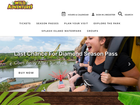 'wildadventures.com' screenshot