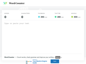 'wordcounter.io' screenshot