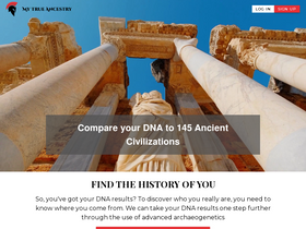 'mytrueancestry.com' screenshot