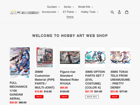 'hobbyartwebshop.com' screenshot