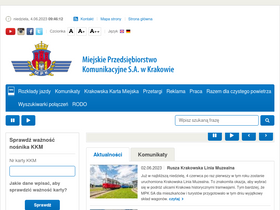 'mpk.krakow.pl' screenshot