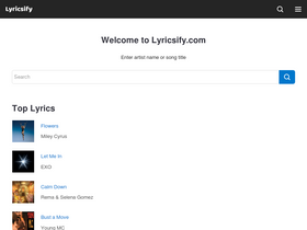 'lyricsify.com' screenshot