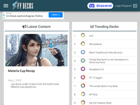 'ffdecks.com' screenshot