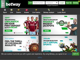 'betway.com.ng' screenshot